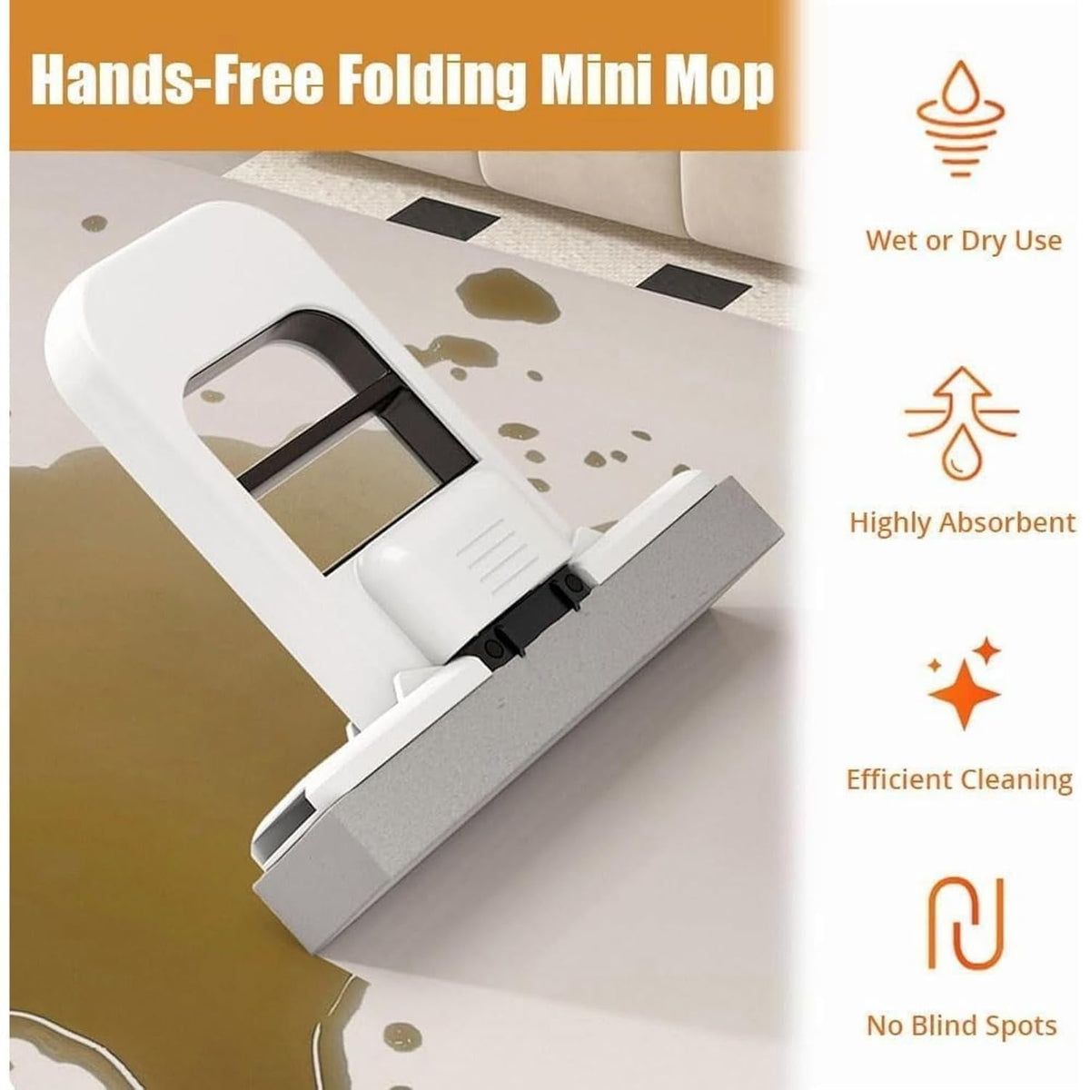 Kitchen Wiper Mop for Floor Cleaning with Microfiber Pad